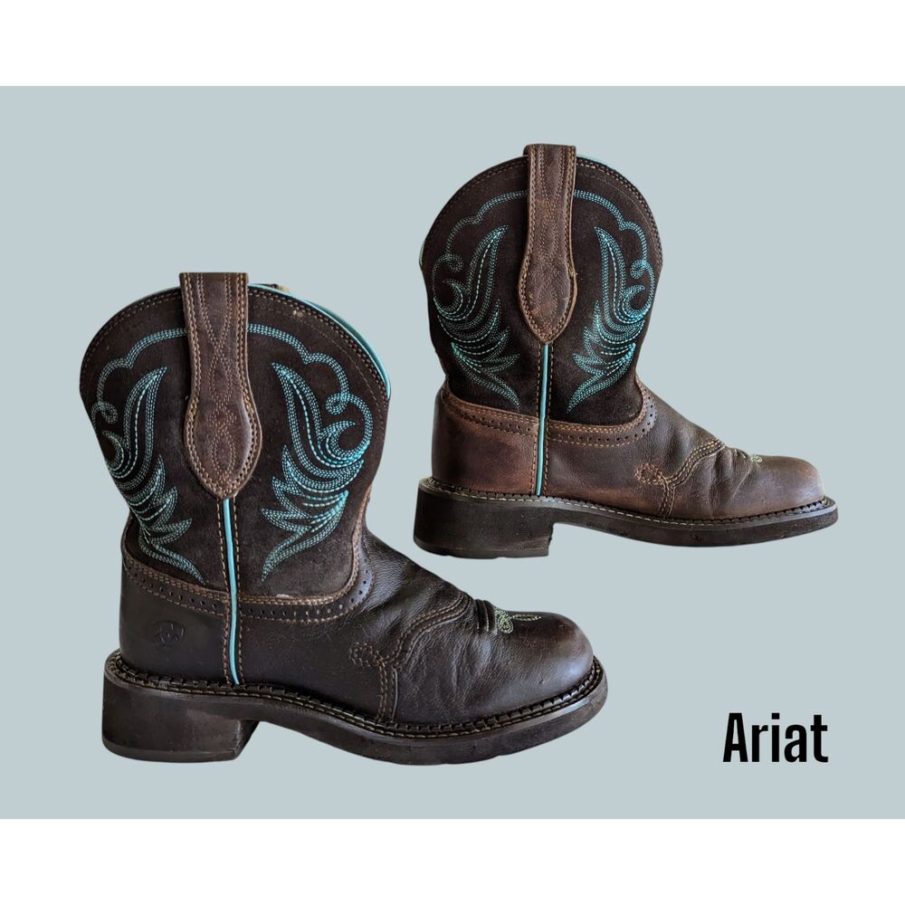 Ariat Fatbaby Heritage Dapper 6.5B Western Boots Brown Turquoise